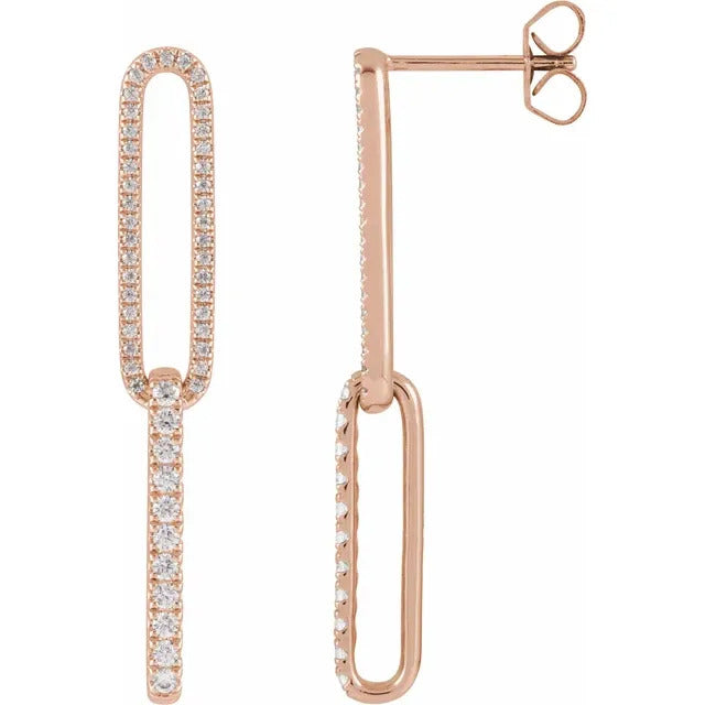 Lab-Grown Diamond Elongated Link Earrings