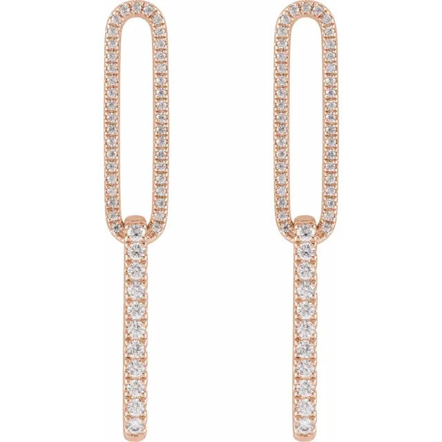 Lab-Grown Diamond Elongated Link Earrings
