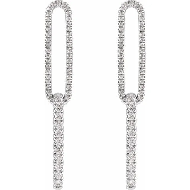 Lab-Grown Diamond Elongated Link Earrings