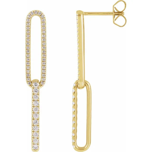 Lab-Grown Diamond Elongated Link Earrings