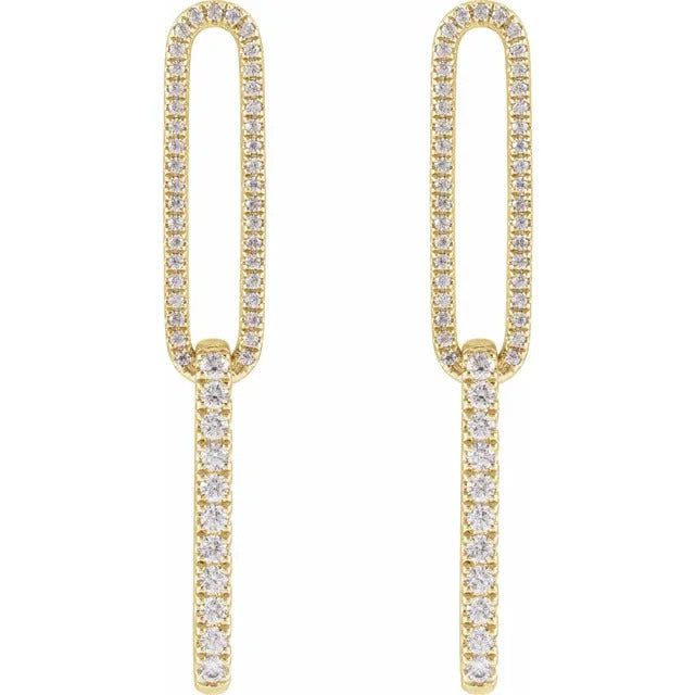 Lab-Grown Diamond Elongated Link Earrings
