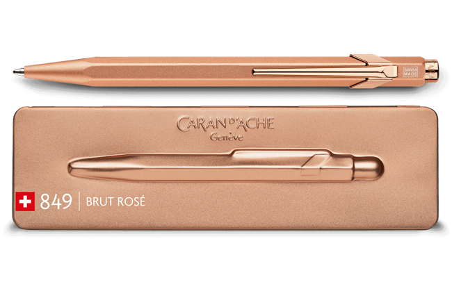 Caran d'Ache Brut Rose 849 Premium Ball Point Pen