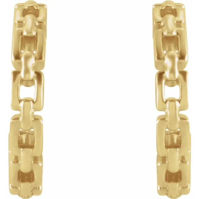 Box Chain Link Huggie Earrings