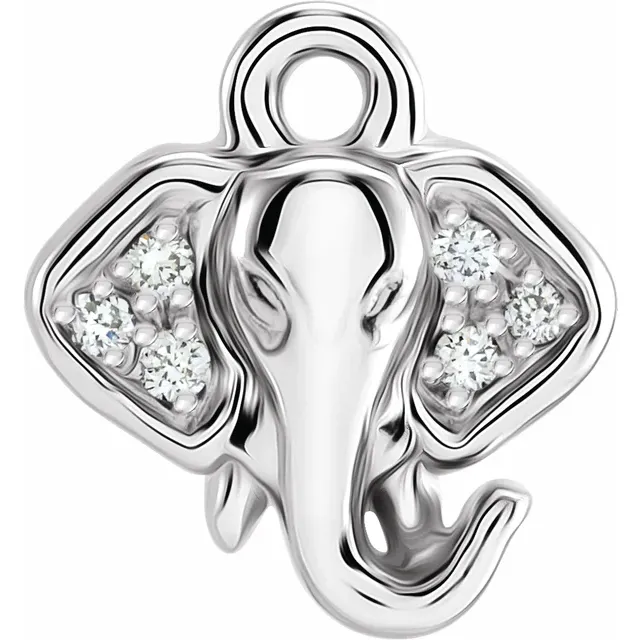 Diamond Elephant Dangle