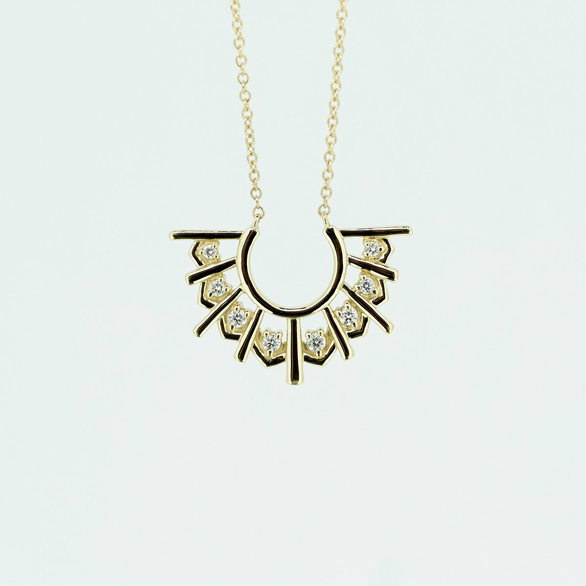 Diamond Fan Necklace