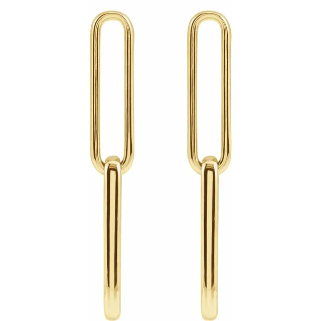 Elongated Flat Link Earrings