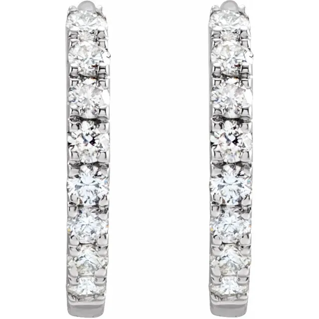 Lab Grown Diamond Hinged Hoop Earrings