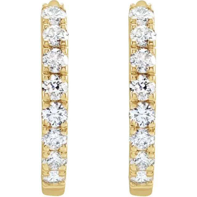 Lab Grown Diamond Hinged Hoop Earrings
