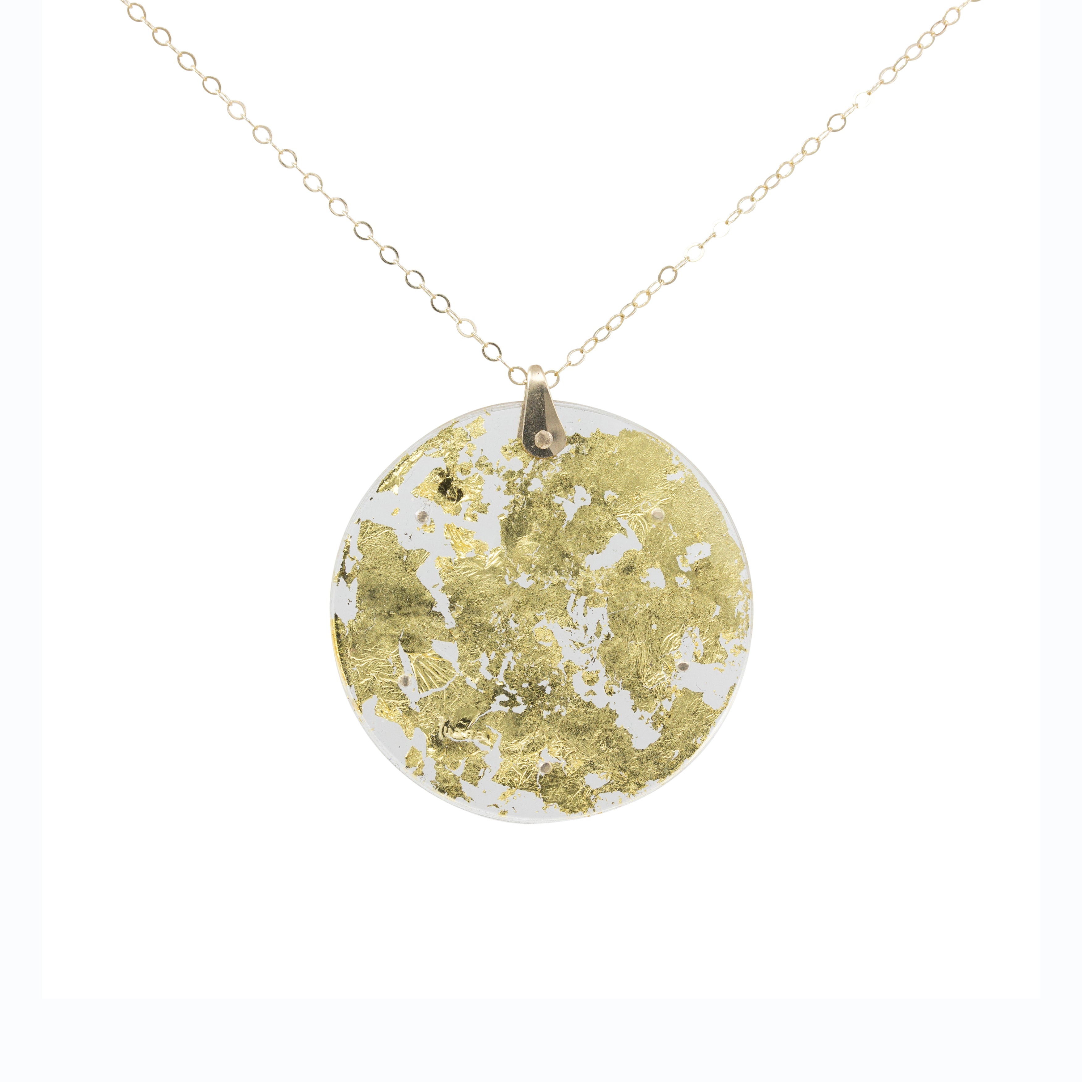 Small Gold Leaf Encasement Necklace