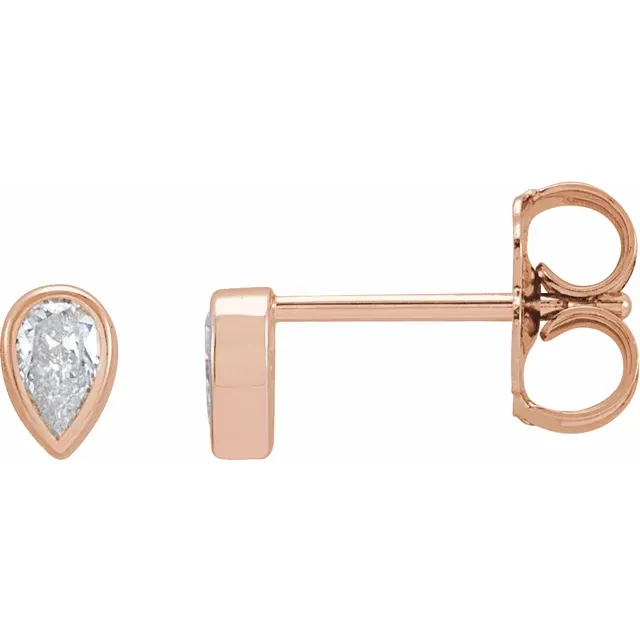 Diamond Pear Bezel Studs