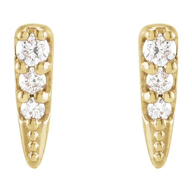 Natural Diamond Spike Ear Studs